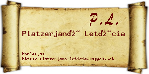 Platzerjanó Letícia névjegykártya